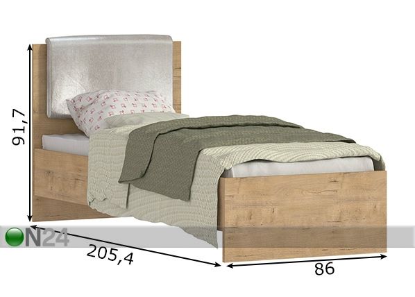 Voodi Vesta 80x200 cm mõõdud