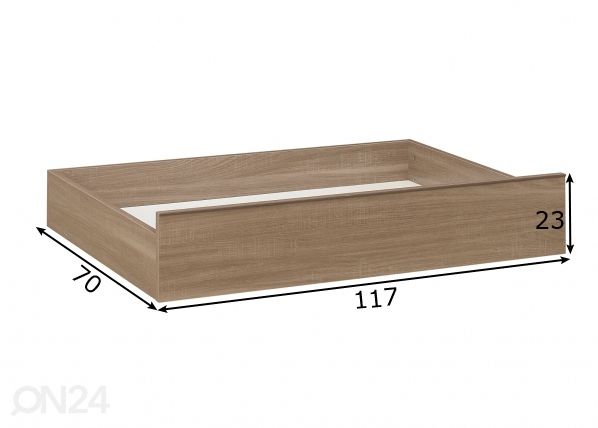 Voodikast Moka 117 cm mõõdud