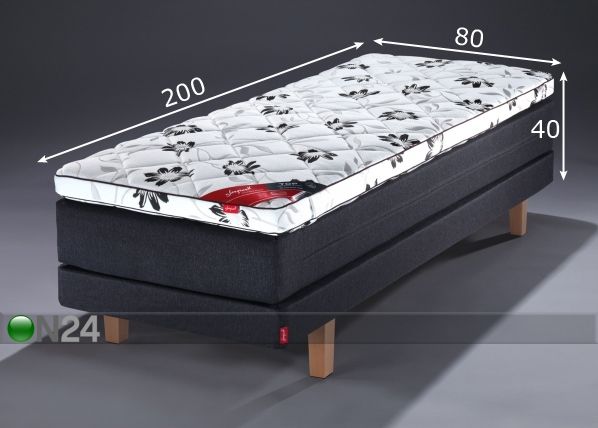 Voodikomplekt Black Multipocket 80x200 cm mööblikangas mõõdud