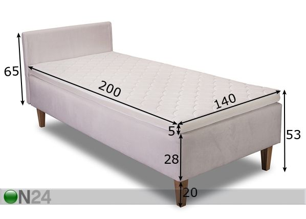 Voodikomplekt Hypnos Luna, topeltvedrustusega pocket 140x200 cm mõõdud