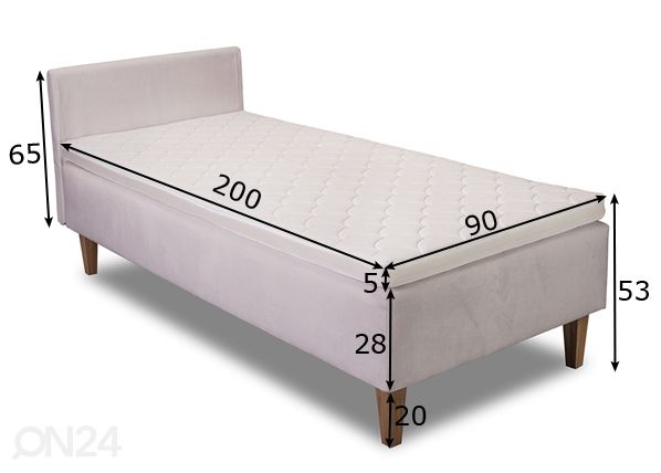 Voodikomplekt Hypnos Luna, topeltvedrustusega pocket 90x200 cm mõõdud