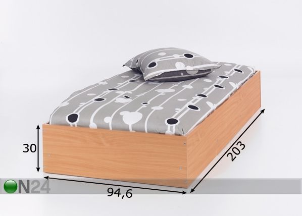 Voodikomplekt madratsiga 90x200 cm mõõdud