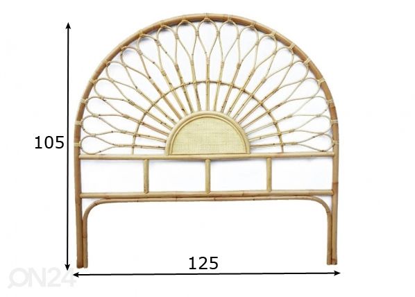Voodipeats rotangist Mia 120 cm mõõdud
