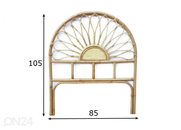 Voodipeats rotangist Mia 80 cm mõõdud