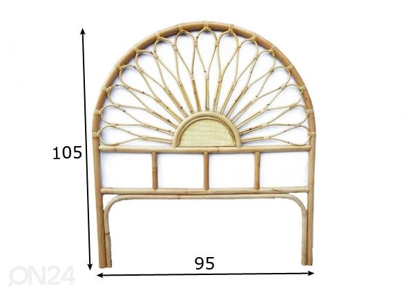 Voodipeats rotangist Mia 90 cm mõõdud