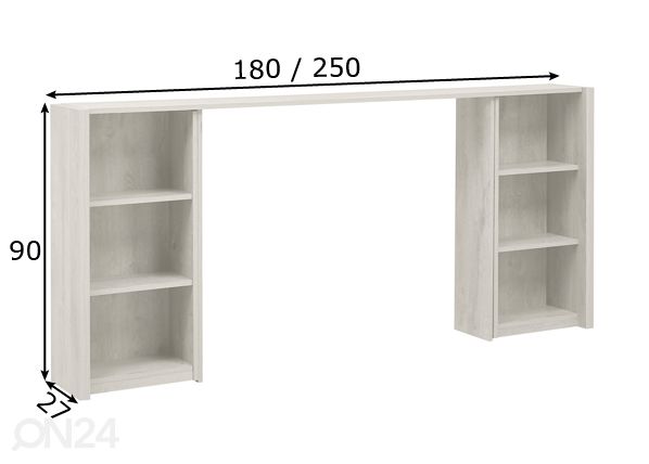 Voodipeatsi riiul Eden 180/250 cm mõõdud