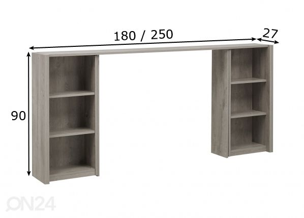 Voodipeatsi riiul Eden 180/250 cm mõõdud