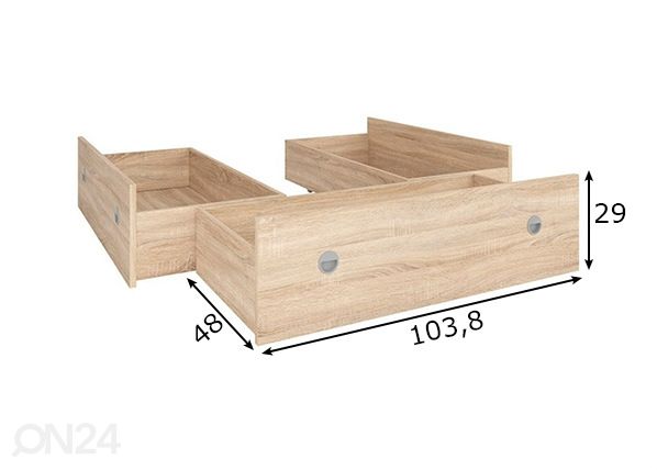 Voodisahtlite komplekt mõõdud