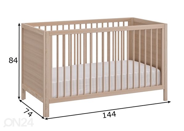 Võrevoodi Anatole 70x140 cm mõõdud