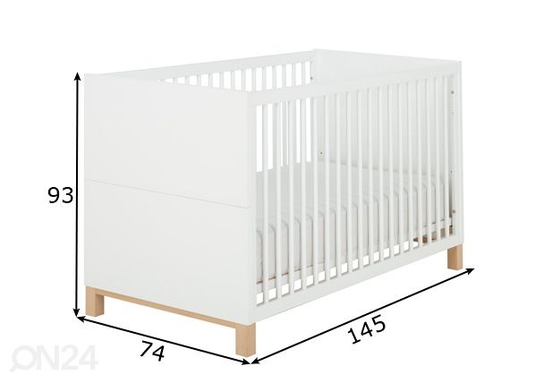Võrevoodi Celeste 70x140 cm mõõdud