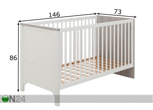 Võrevoodi Charlotte 70x140 cm mõõdud