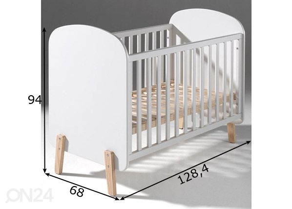 Võrevoodi Kiddy 60x120 cm mõõdud