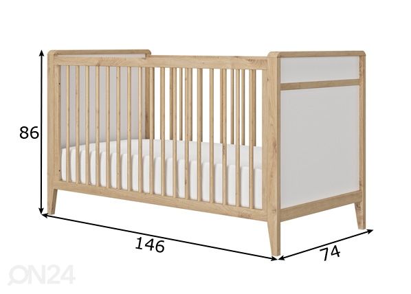 Võrevoodi Lison 70x140 cm mõõdud