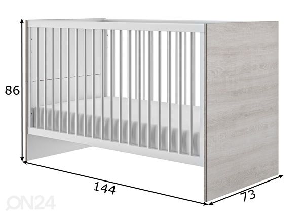 Võrevoodi Marius 70x140 cm mõõdud