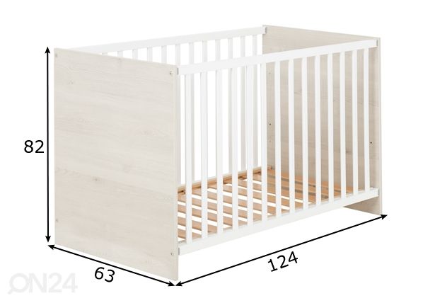 Võrevoodi Romeo 60x120 cm mõõdud