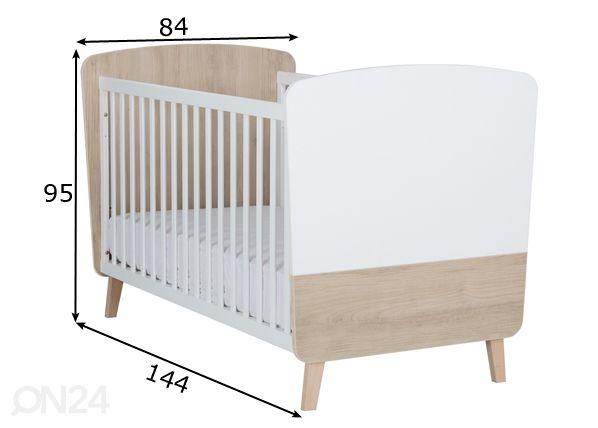 Võrevoodi Zelie 70x140 cm mõõdud