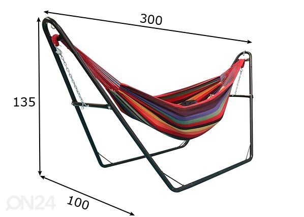 Võrkkiige raam Stand 135x300x100 cm mõõdud