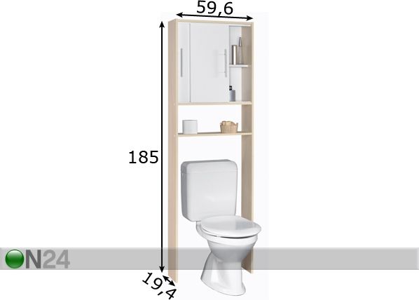 WC-kapp Futuna mõõdud