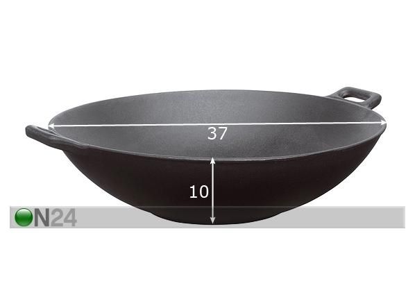 Wok pann 37 cm mõõdud
