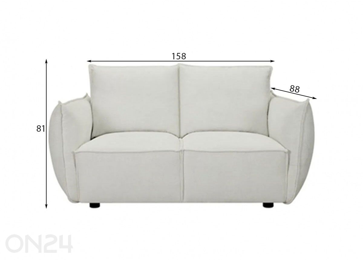 2-kohaline Diivan Oslo suurendatud mõõdud