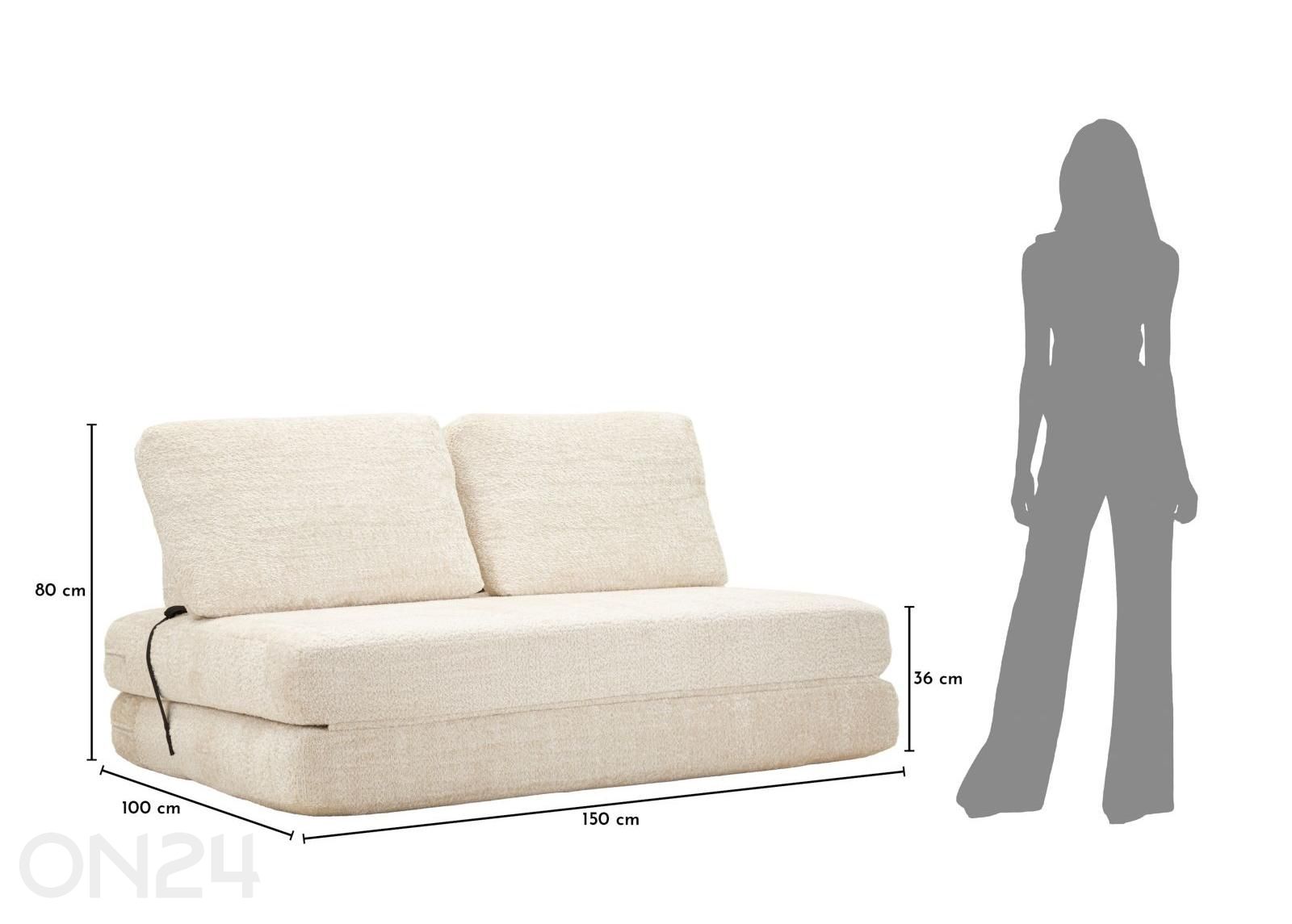 2-kohaline diivanvoodi Faster suurendatud mõõdud