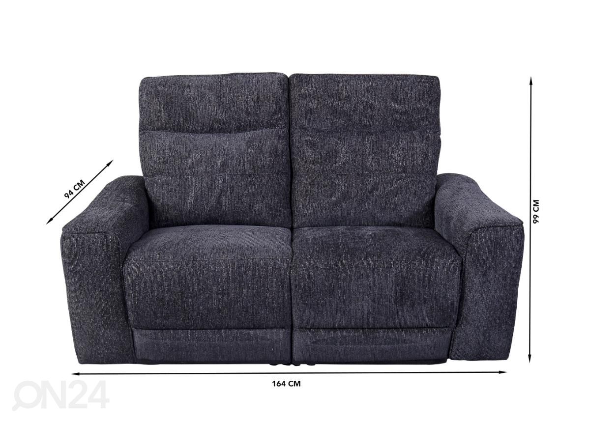 2-kohaline recliner diivan (elektriline) suurendatud mõõdud