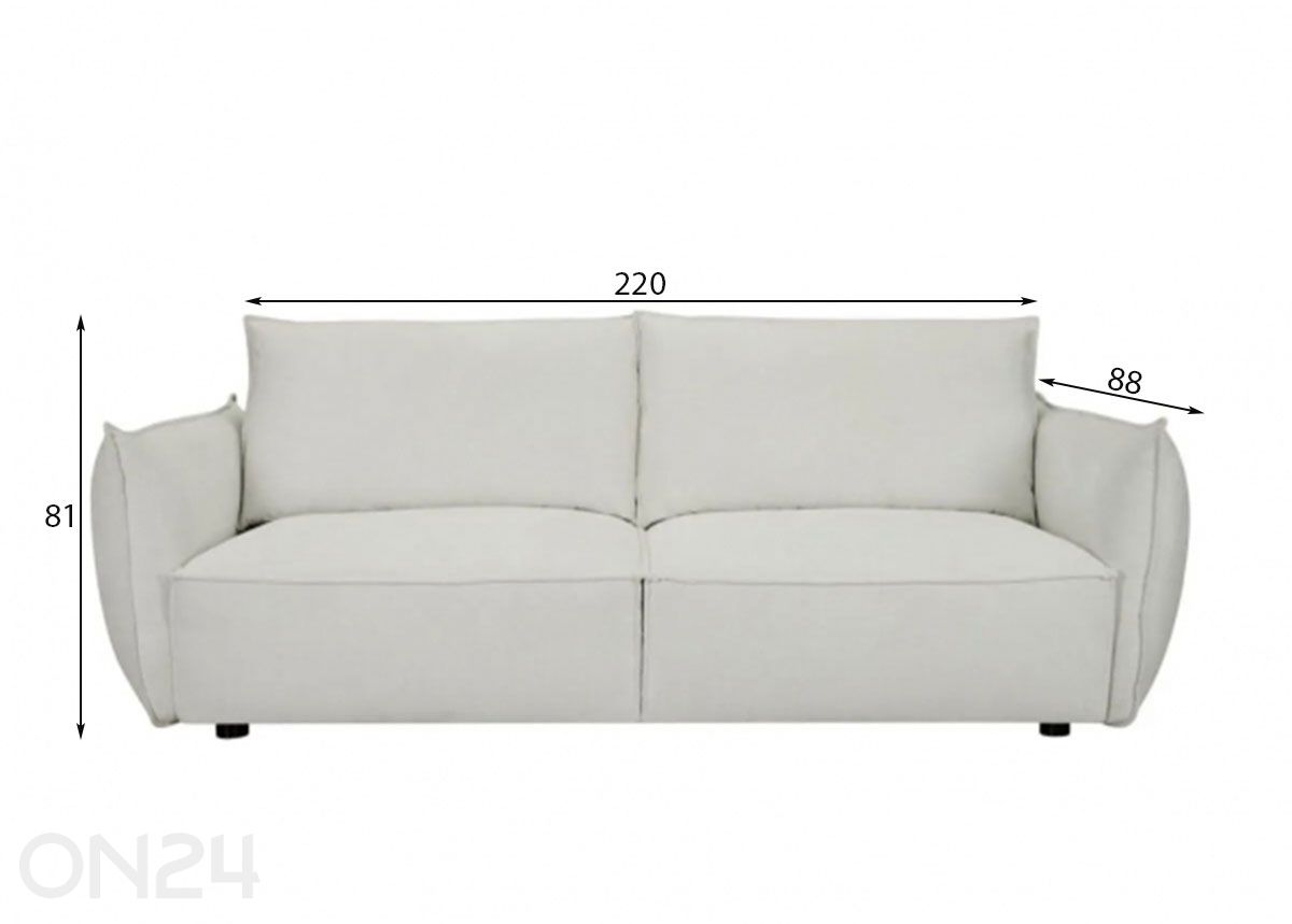 3-kohaline diivan Oslo suurendatud mõõdud