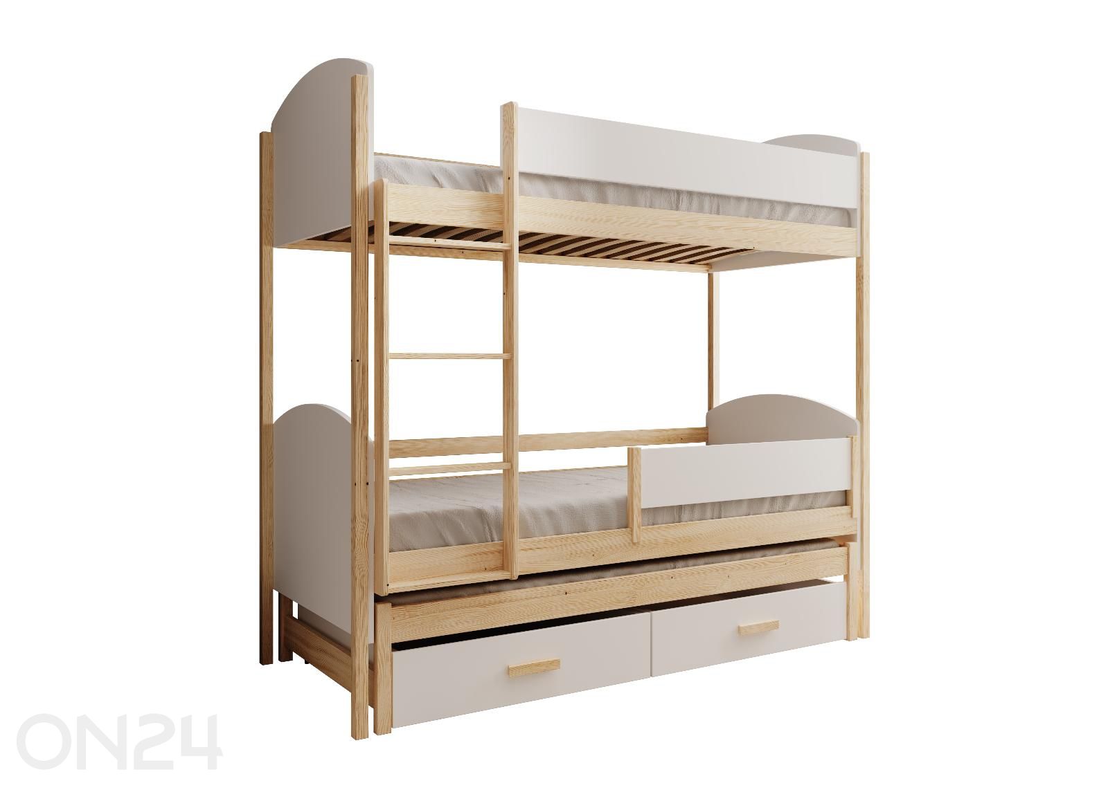 3-kohaline narivoodi komplekt Leia madratsitega 90x200 cm suurendatud