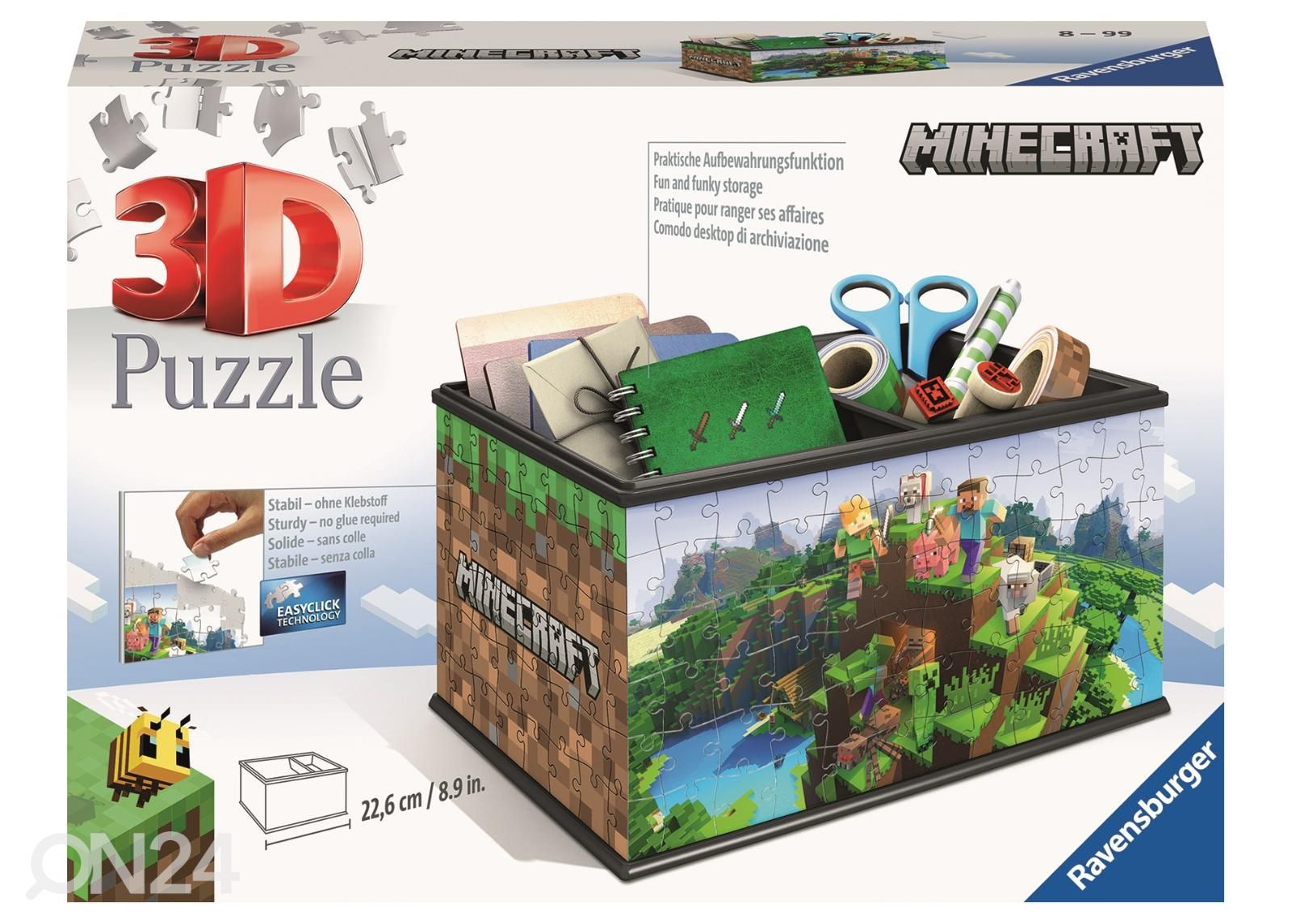 3D pusle hoiukarp Minecraft Ravensburger suurendatud