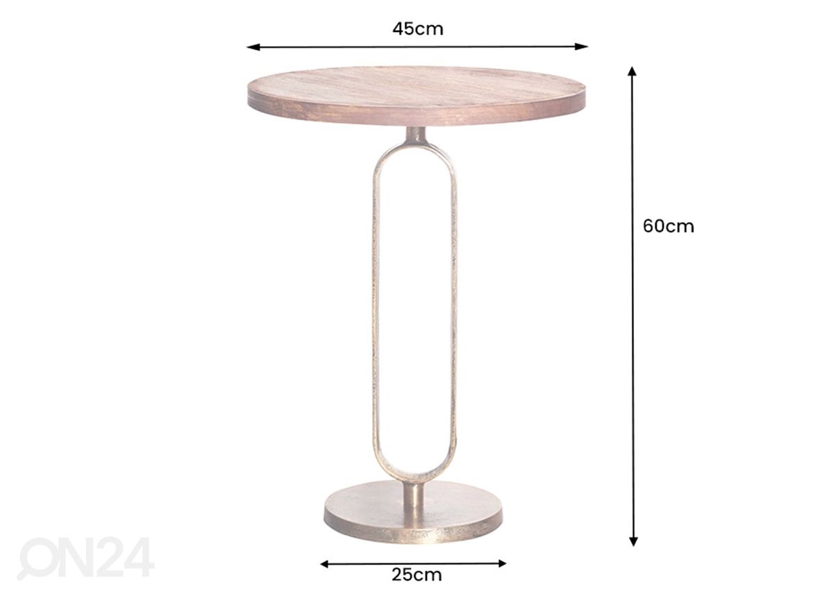 Abilaud Elegance Ø 45 cm suurendatud mõõdud