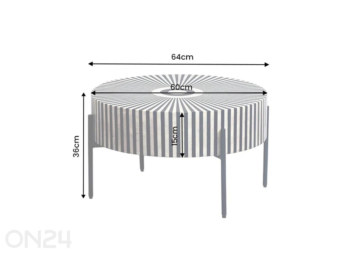 Abilaud Harmony Ø 64 cm suurendatud mõõdud