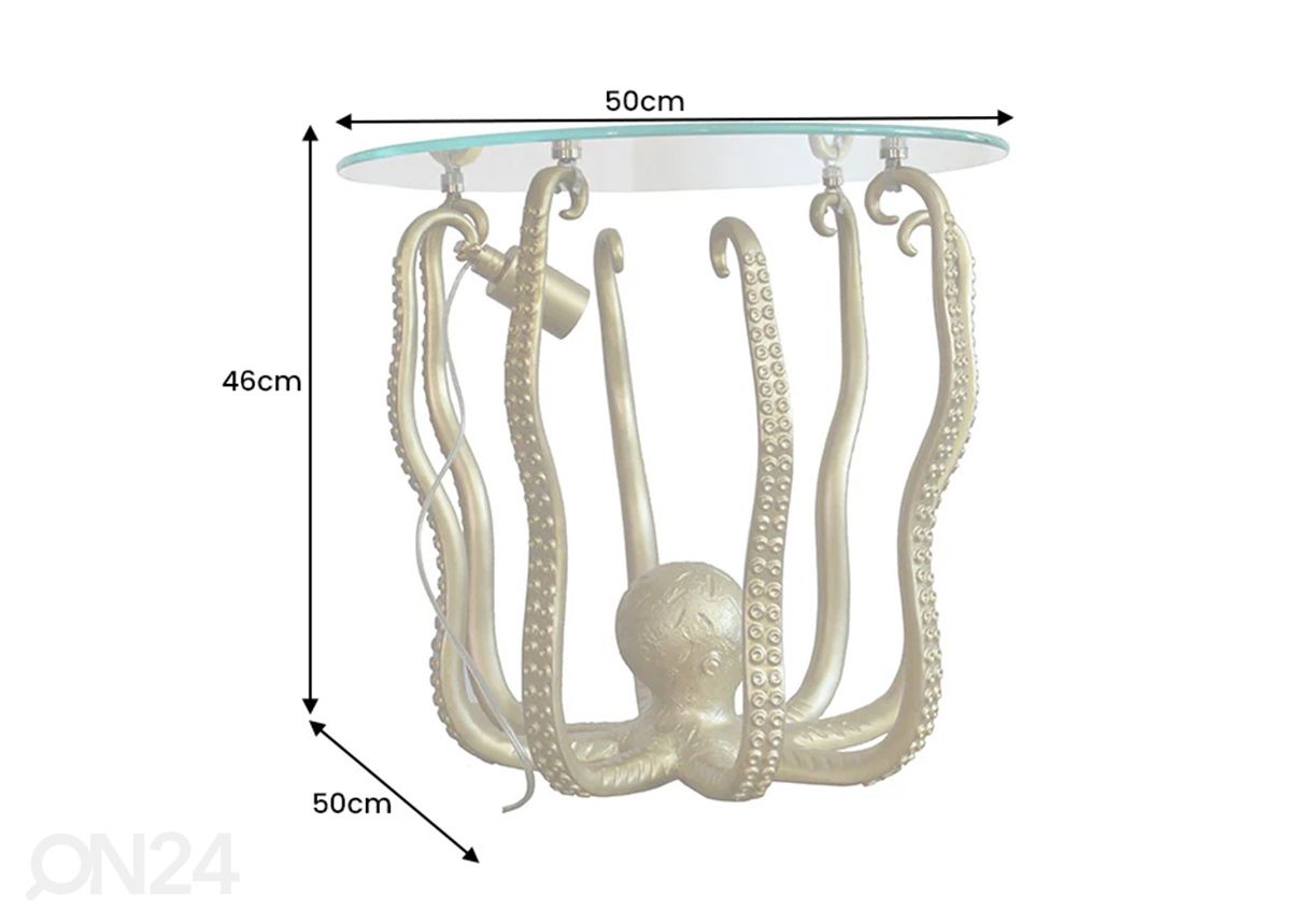 Abilaud valgustiga Octopus Ø 50 cm suurendatud mõõdud