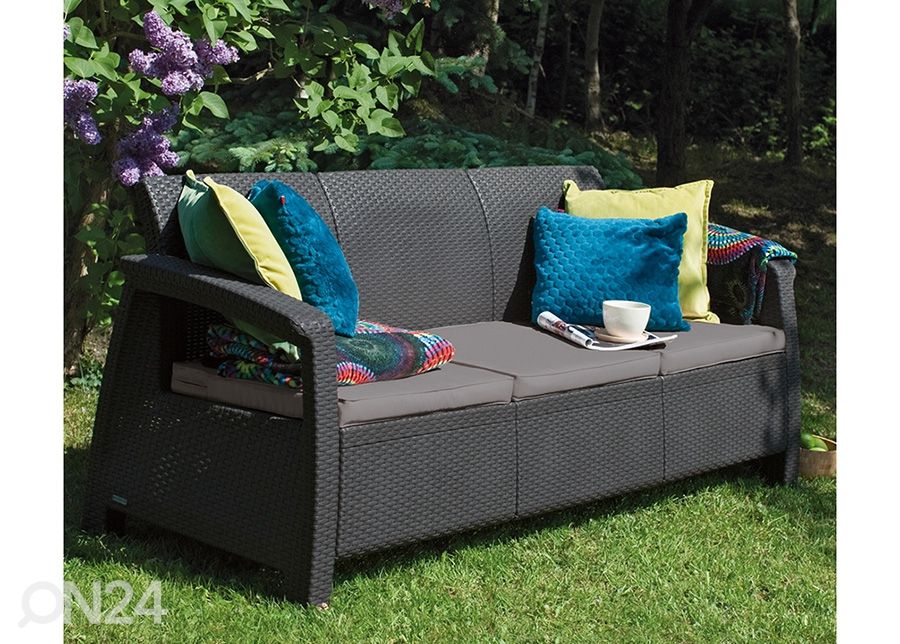 Aiadiivan Keter Corfu, Loveseat 3-ne, grafiit suurendatud