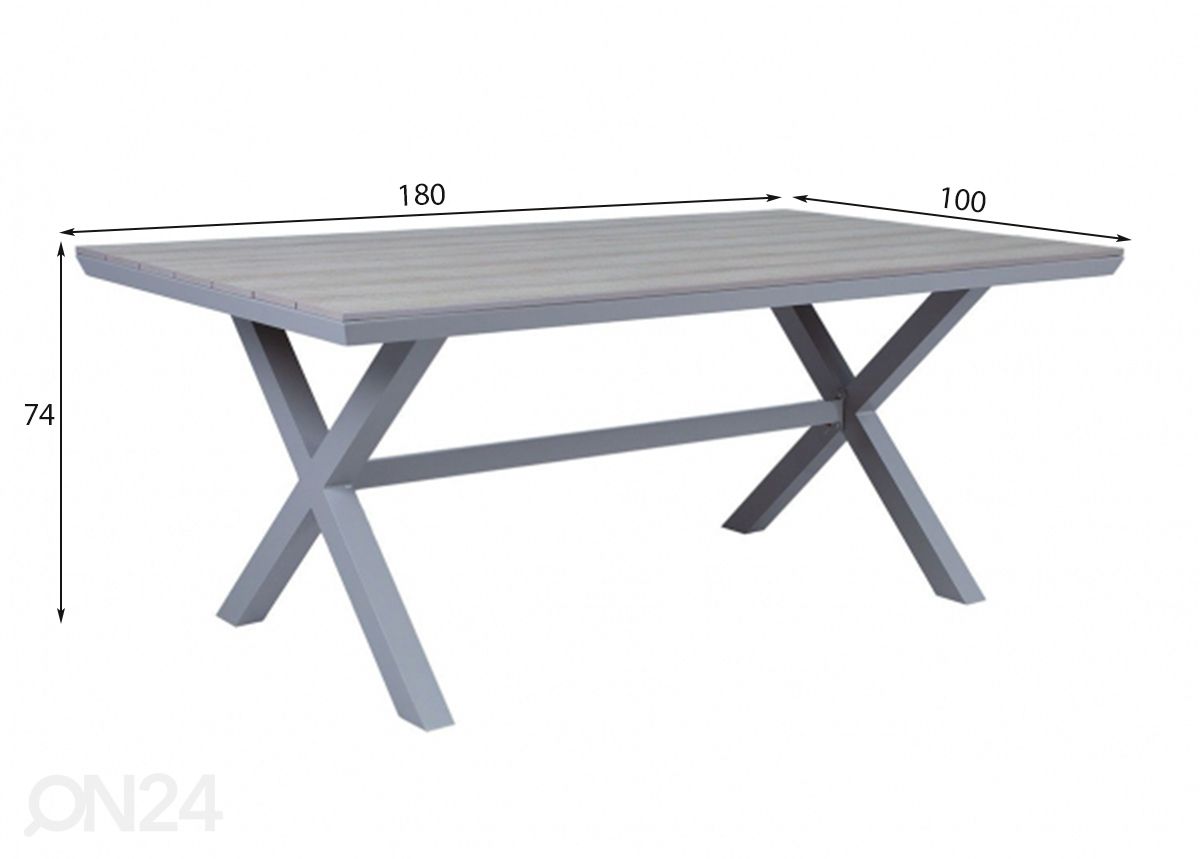 Aialaud Corinna 100x180 cm suurendatud mõõdud