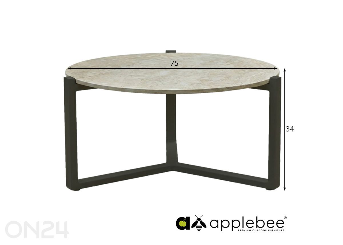 Aialaud Monaco Ø 75 cm suurendatud mõõdud