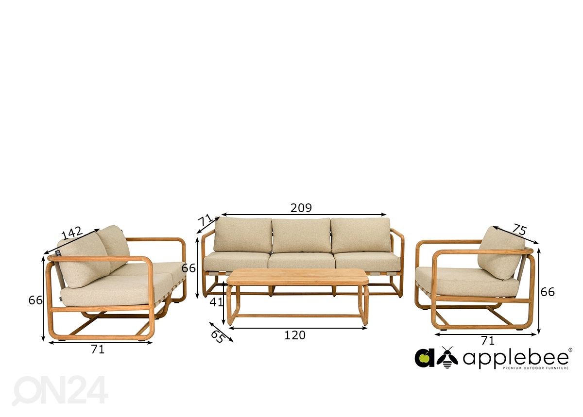 Aiamööbel Dolce suurendatud mõõdud