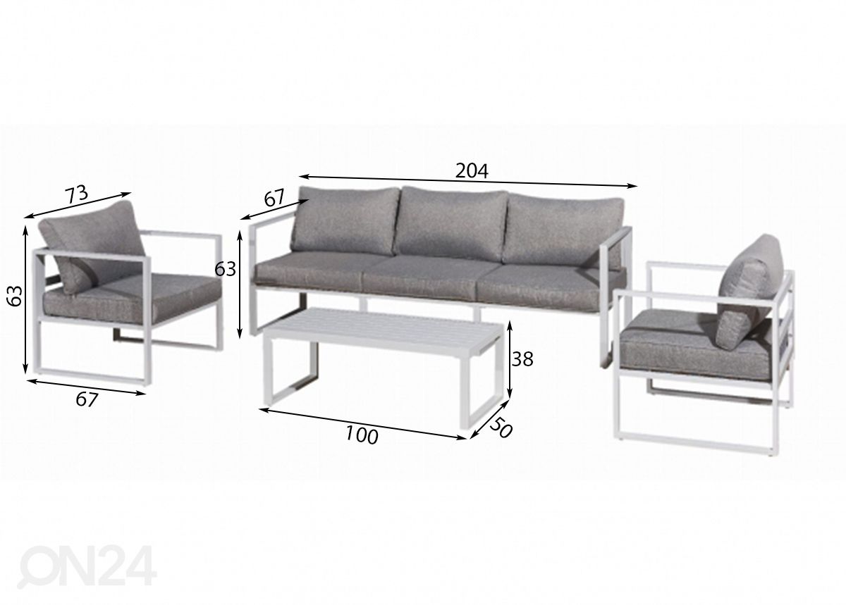 Aiamööbel Mostrare Grande suurendatud mõõdud