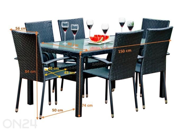 Aiamööbli komplekt Avvicente suurendatud mõõdud