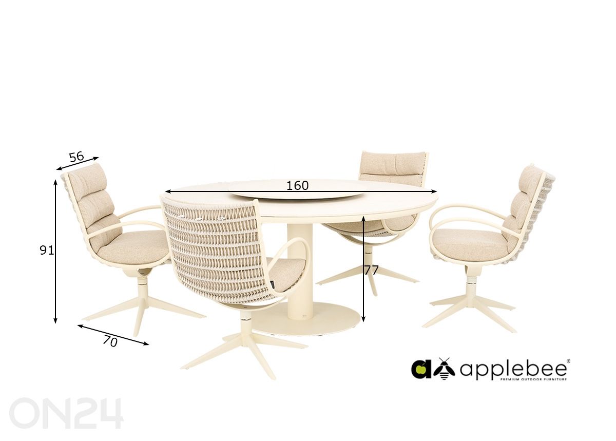 Aiamööbli komplekt Camp Bay suurendatud mõõdud