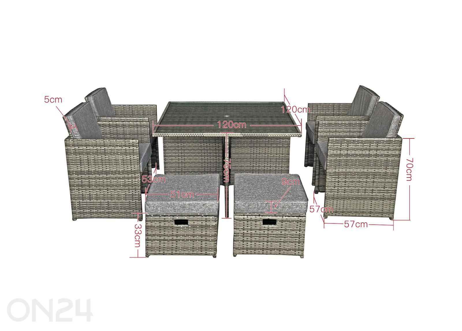 Aiamööbli komplekt Delizioso suurendatud mõõdud