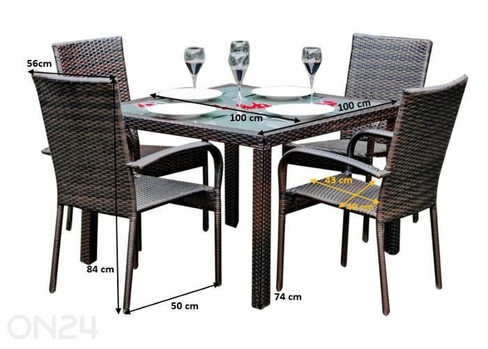 Aiamööbli komplekt Eccellente suurendatud mõõdud