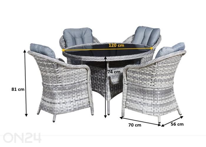 Aiamööbli komplekt Moderno suurendatud mõõdud