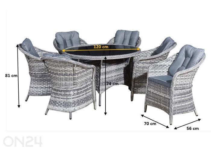 Aiamööbli komplekt Moderno Grande suurendatud mõõdud