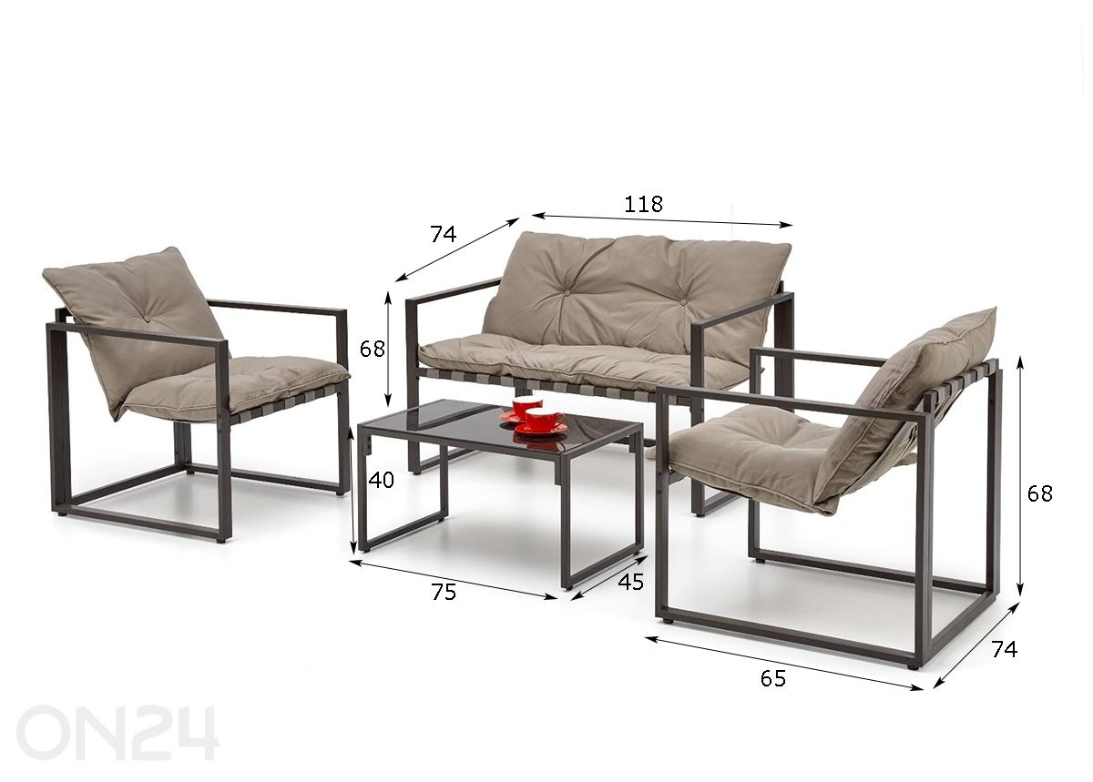 Aiamööbli komplekt Shark suurendatud mõõdud