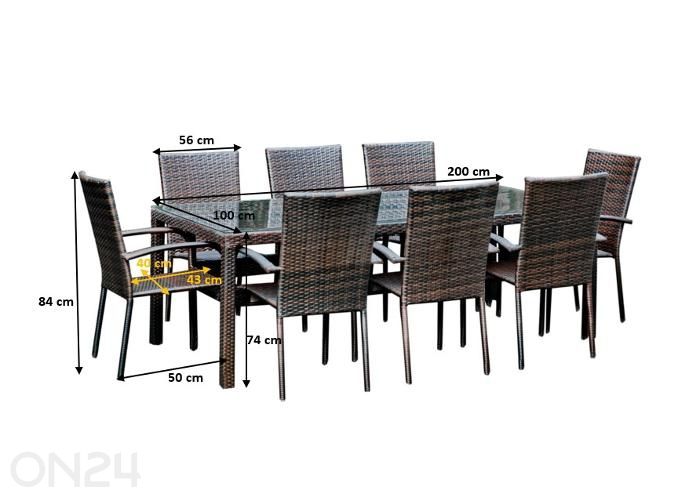 Aiamööbli komplekt Sottile suurendatud mõõdud