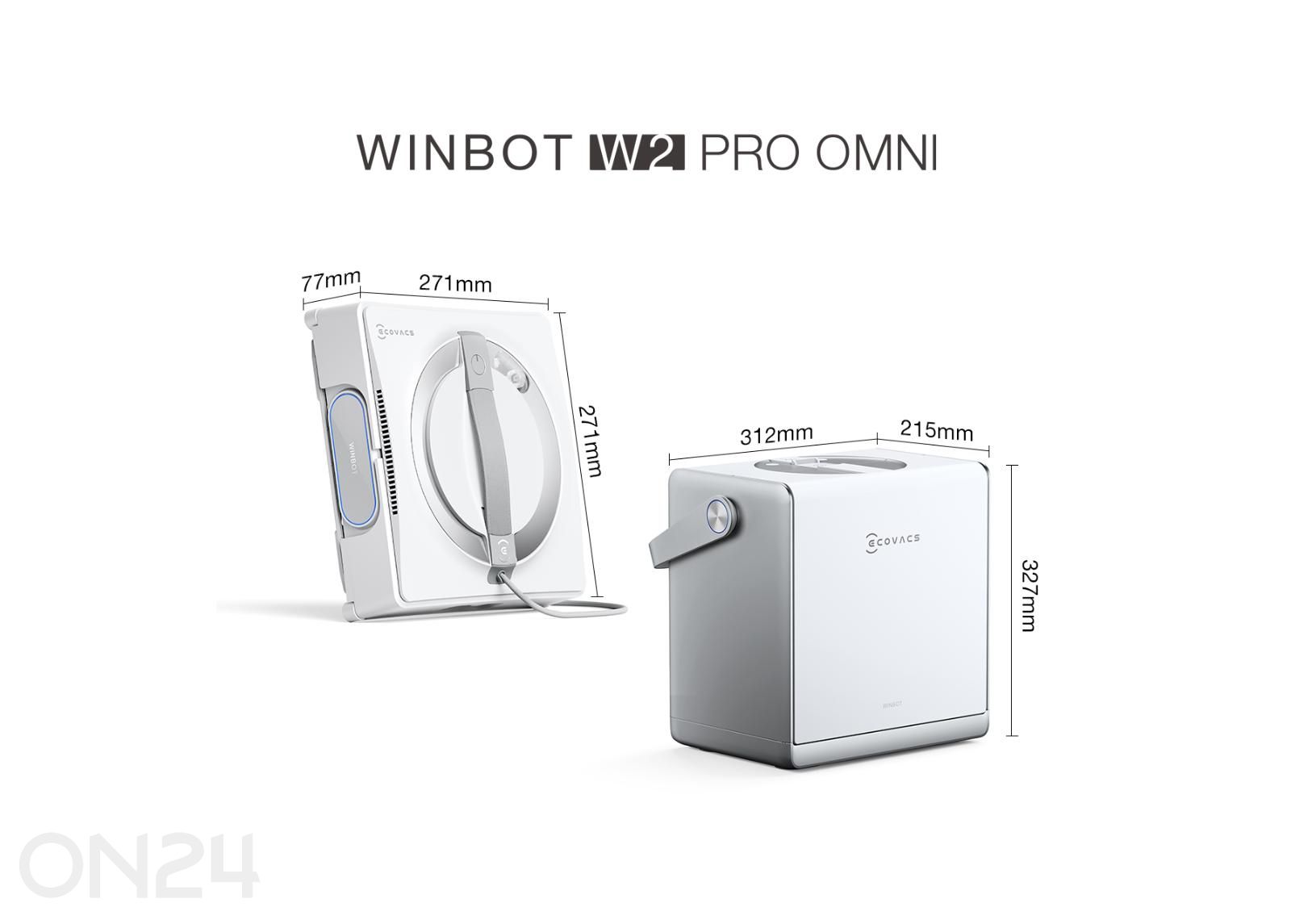 Aknapesurobot Ecovacs Winbot W2 PRO Omni suurendatud mõõdud