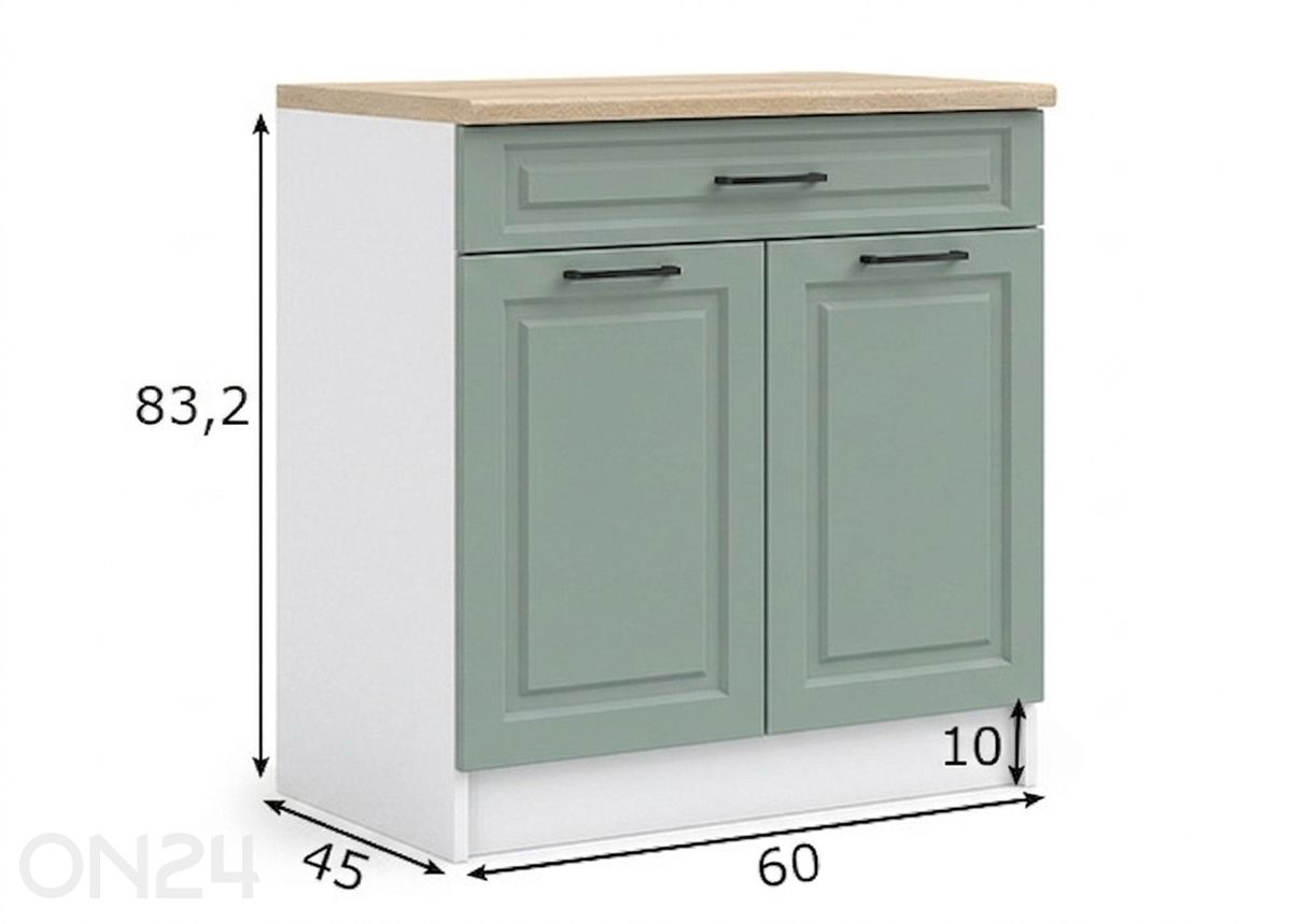 Alumine köögikapp 60 cm suurendatud mõõdud