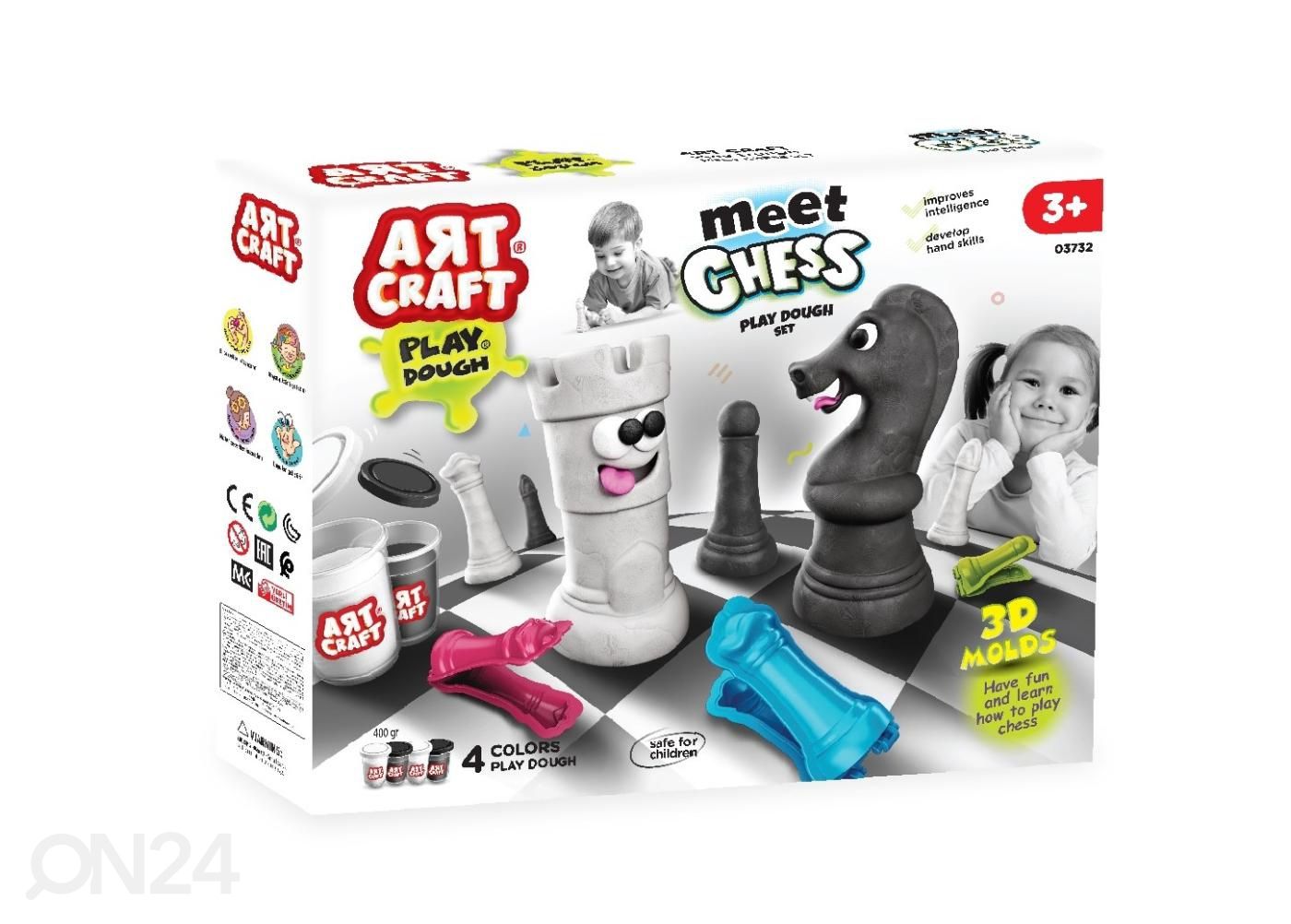Art Craft Play Dough malelaud koos vormidega suurendatud