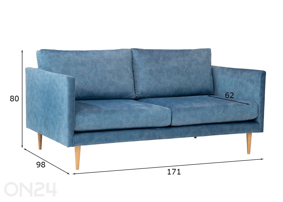 Atto Collection diivan 2-kohaline Kirsi suurendatud mõõdud