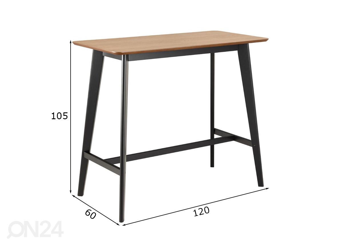 Baarilaud Concord 60x120 cm suurendatud mõõdud